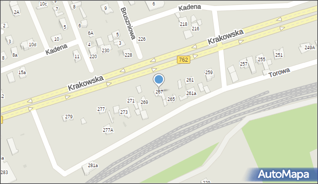 Kielce, Krakowska, 267, mapa Kielc