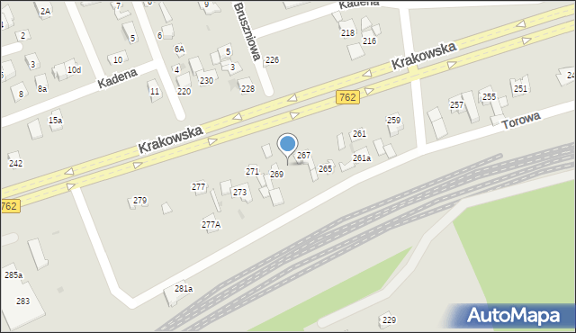 Kielce, Krakowska, 267a, mapa Kielc