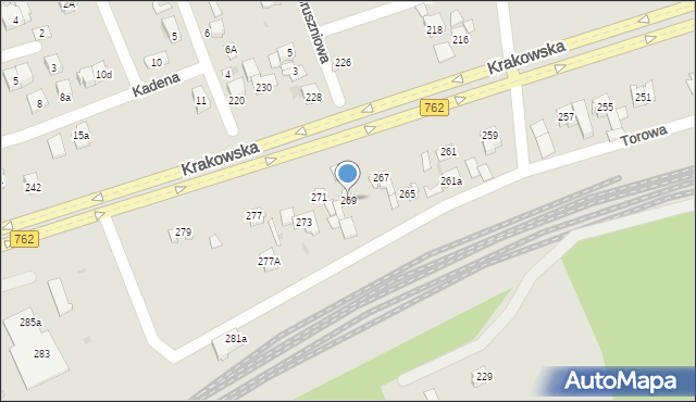 Kielce, Krakowska, 269, mapa Kielc