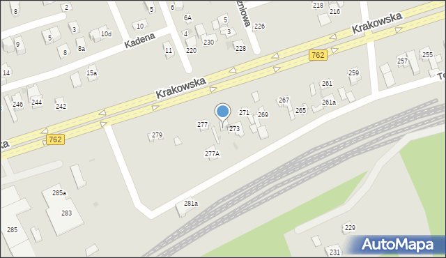 Kielce, Krakowska, 275, mapa Kielc