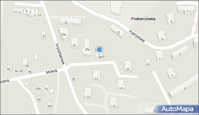 Kielce, Kryształowa, 18, mapa Kielc