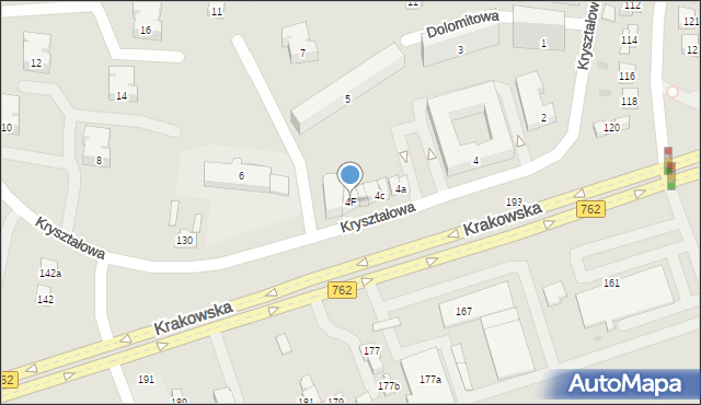 Kielce, Kryształowa, 4F, mapa Kielc