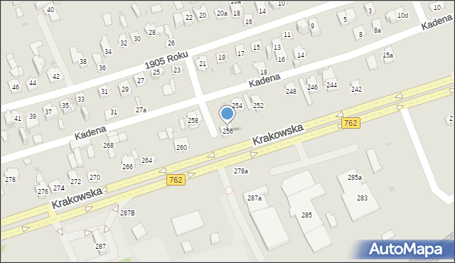 Kielce, Krakowska, 256, mapa Kielc