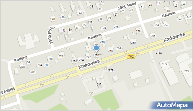 Kielce, Krakowska, 270, mapa Kielc