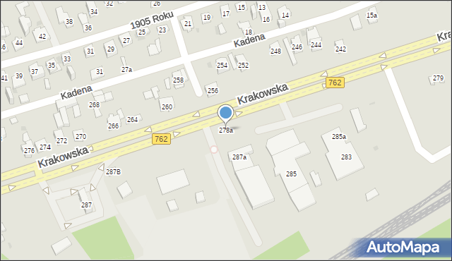 Kielce, Krakowska, 278a, mapa Kielc