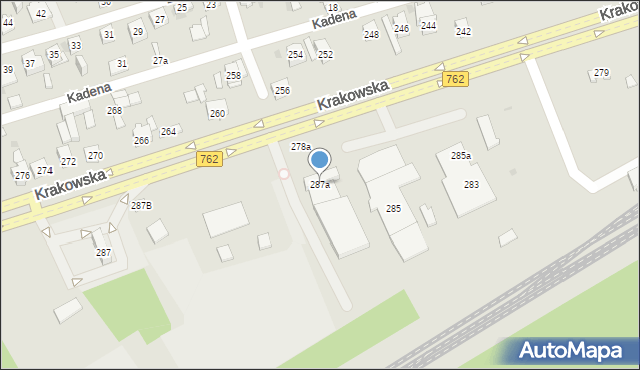 Kielce, Krakowska, 287a, mapa Kielc