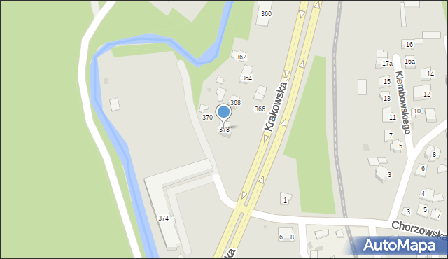 Kielce, Krakowska, 378, mapa Kielc