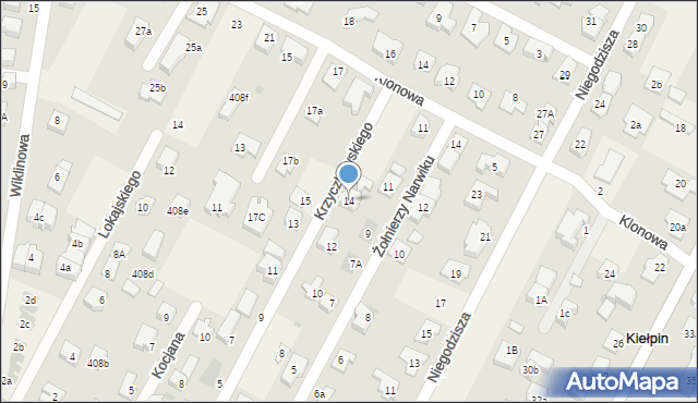 Kiełpin, Krzyczkowskiego Józefa, ppłk., 14, mapa Kiełpin