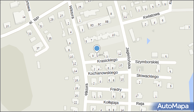Kisielice, Krasickiego Ignacego, bp., 1, mapa Kisielice
