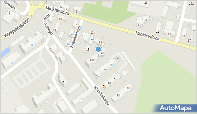 Kłodzko, Krasińskiego Zygmunta, 9/II, mapa Kłodzka