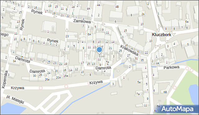 Kluczbork, Krakowska, 15A, mapa Kluczbork
