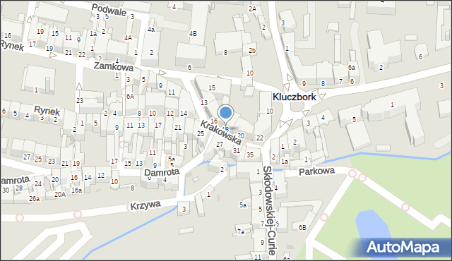 Kluczbork, Krakowska, 18, mapa Kluczbork