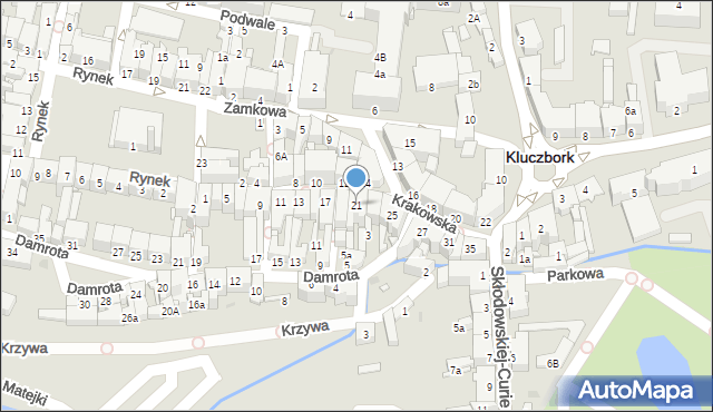 Kluczbork, Krakowska, 21, mapa Kluczbork