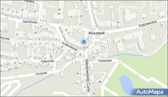 Kluczbork, Krakowska, 22, mapa Kluczbork