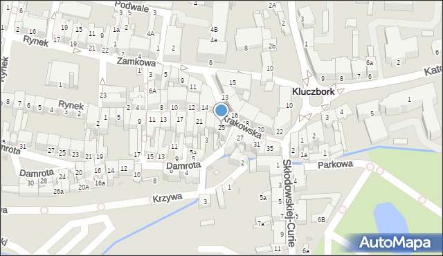 Kluczbork, Krakowska, 25, mapa Kluczbork