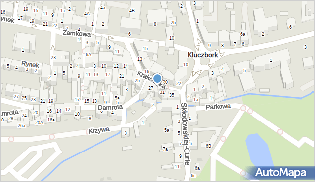 Kluczbork, Krakowska, 29, mapa Kluczbork