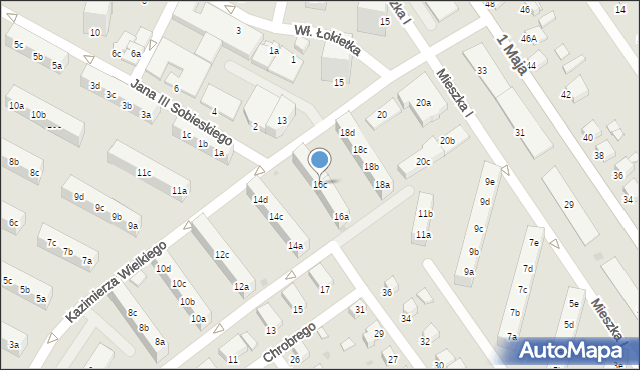 Knurów, Króla Kazimierza Wielkiego, 16c, mapa Knurów