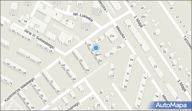 Knurów, Króla Kazimierza Wielkiego, 18b, mapa Knurów