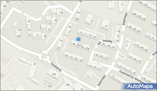 Knurów, Króla Władysława Jagiełły, 5c, mapa Knurów