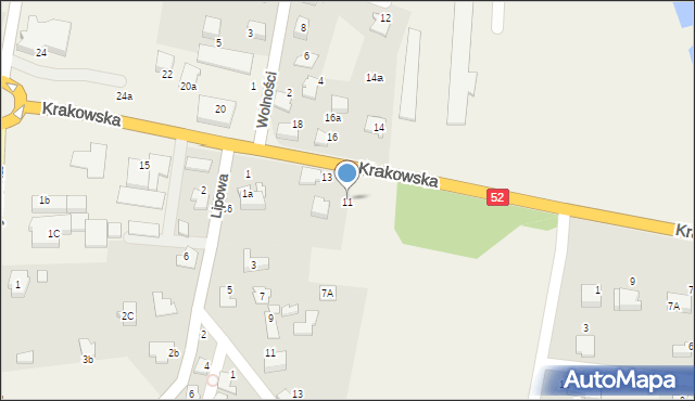 Kobiernice, Krakowska, 11, mapa Kobiernice