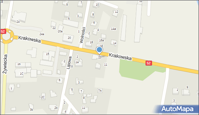 Kobiernice, Krakowska, 13, mapa Kobiernice