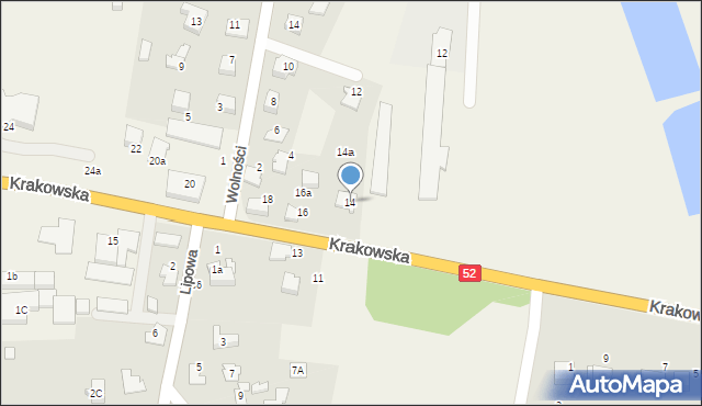 Kobiernice, Krakowska, 14, mapa Kobiernice