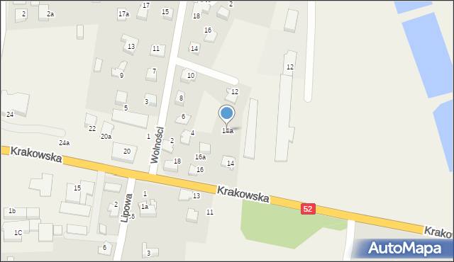 Kobiernice, Krakowska, 14a, mapa Kobiernice