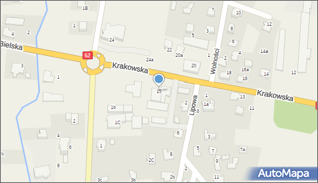 Kobiernice, Krakowska, 15, mapa Kobiernice