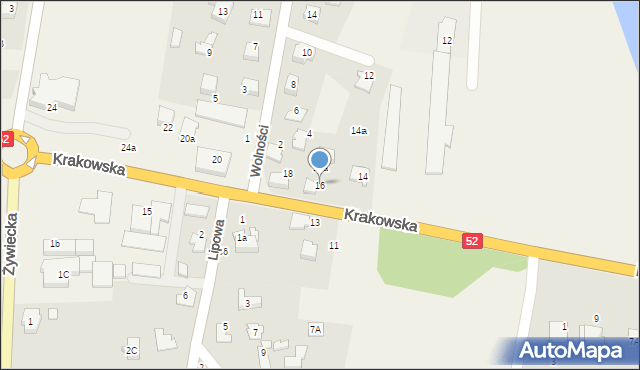 Kobiernice, Krakowska, 16, mapa Kobiernice