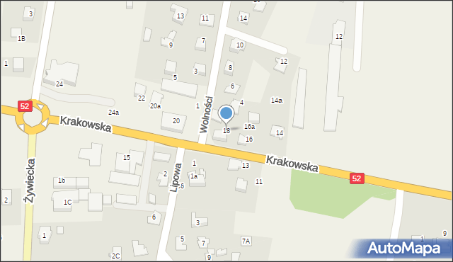 Kobiernice, Krakowska, 18, mapa Kobiernice