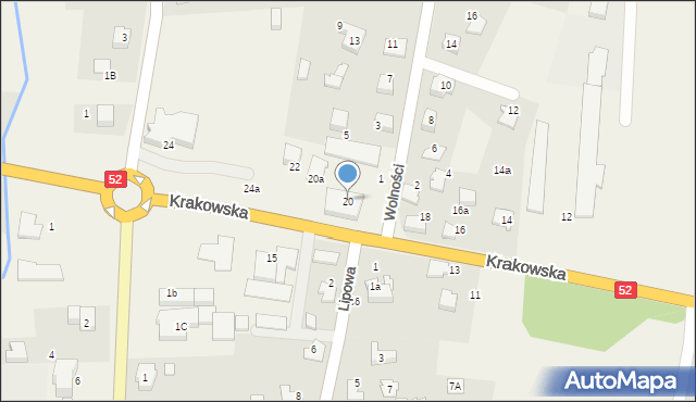 Kobiernice, Krakowska, 20, mapa Kobiernice