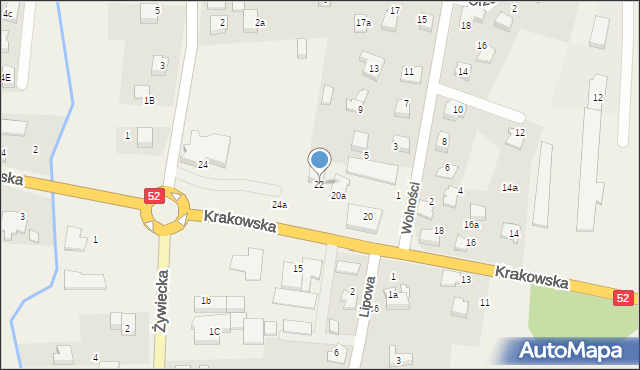 Kobiernice, Krakowska, 22, mapa Kobiernice