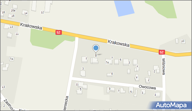 Kobiernice, Krakowska, 9, mapa Kobiernice