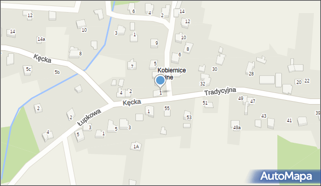 Kobiernice, Krańcowa, 1, mapa Kobiernice