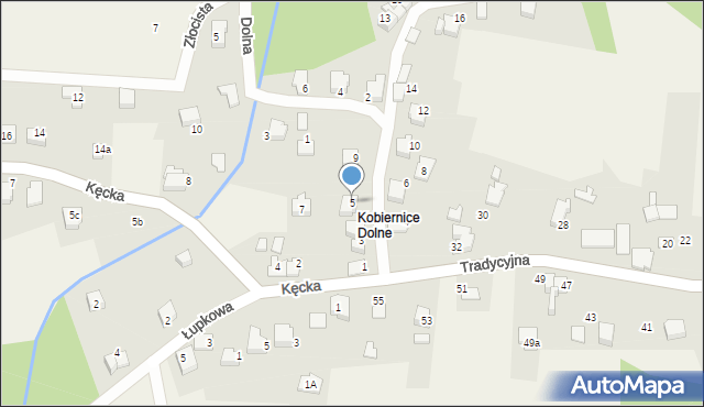 Kobiernice, Krańcowa, 5, mapa Kobiernice