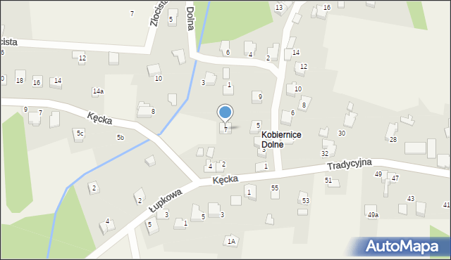 Kobiernice, Krańcowa, 7, mapa Kobiernice