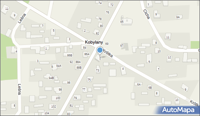 Kobylany, Krótka, 2, mapa Kobylany