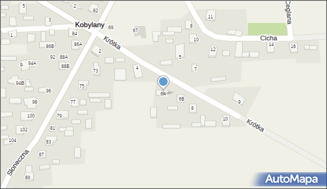 Kobylany, Krótka, 6A, mapa Kobylany