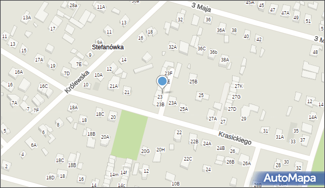 Kobyłka, Krasickiego Ignacego, bp., 23C, mapa Kobyłka