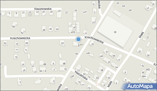 Kobyłka, Kraszewska, 9, mapa Kobyłka