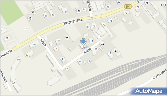 Kobylnica, Kręta, 13, mapa Kobylnica