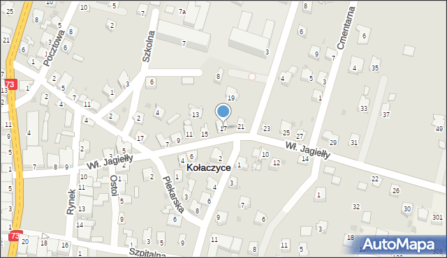 Kołaczyce, Króla Władysława Jagiełły, 17, mapa Kołaczyce