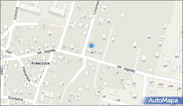 Kołaczyce, Króla Władysława Jagiełły, 29, mapa Kołaczyce