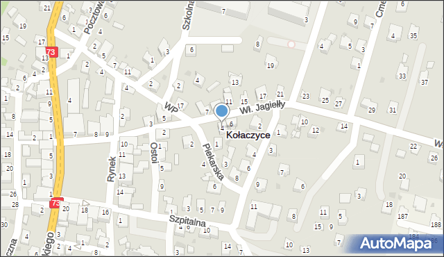 Kołaczyce, Króla Władysława Jagiełły, 4, mapa Kołaczyce