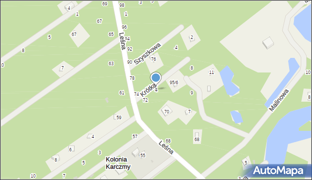 Kolonia Karczmy, Krótka, 4, mapa Kolonia Karczmy