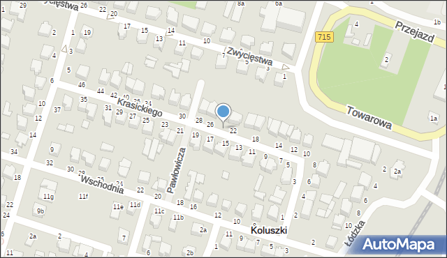 Koluszki, Krasickiego Ignacego, bp., 24, mapa Koluszki