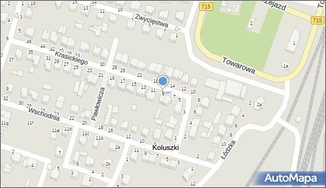 Koluszki, Krasickiego Ignacego, bp., 9, mapa Koluszki