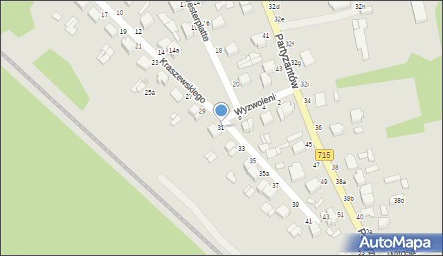 Koluszki, Kraszewskiego, 31, mapa Koluszki