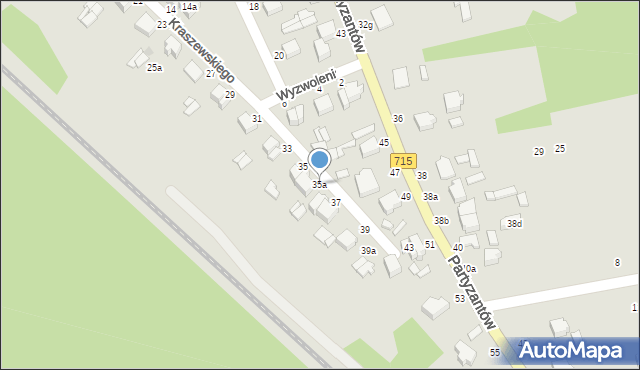 Koluszki, Kraszewskiego, 35a, mapa Koluszki