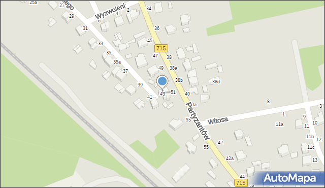 Koluszki, Kraszewskiego, 43, mapa Koluszki